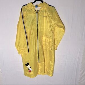 Disney Yellow Mickey Mouse Full Zip Rain Jacket Rain Coat L